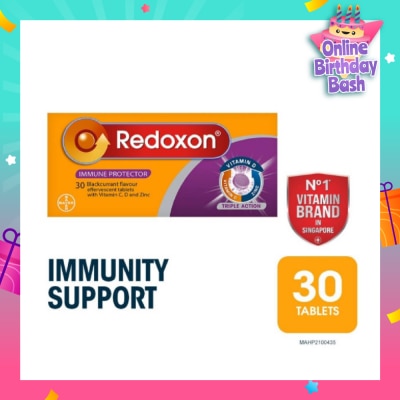 REDOXON Triple Action Vitamin C, D & Zinc Immunity Effervescent Blackcurrant 30s