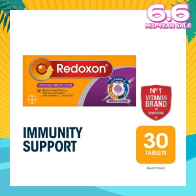 REDOXON Triple Action Vitamin C, D & Zinc Immunity Effervescent Blackcurrant 30s