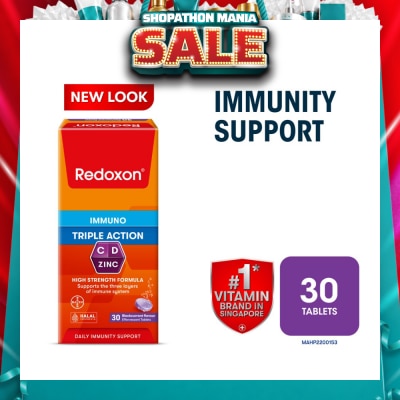 REDOXON - Triple Action Vitamin C, D & Zinc Immunity Effervescent Blackcurrant 30s