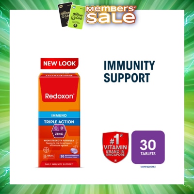 REDOXON - Triple Action Vitamin C, D & Zinc Immunity Effervescent Blackcurrant 30s