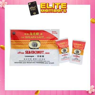 AFRICAN SEA-COCONUT BRAND Extra Strong Lozenge (Soothes Throat + Freshens Breath) 6s