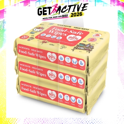 WATSONS - Hello Kitty Food-Safe Wipes Grapefruit Scent (Kills 99% of Germs) 20s x 3 Packs image