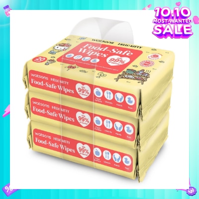 WATSONS Hello Kitty Food-Safe Wipes Grapefruit Scent (Kills 99% of Germs) 20s x 3 Packs