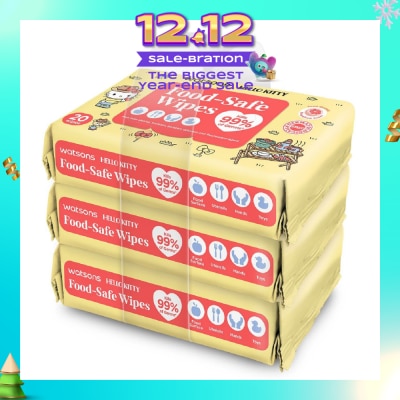 WATSONS Hello Kitty Food-Safe Wipes Grapefruit Scent (Kills 99% of Germs) 20s x 3 Packs