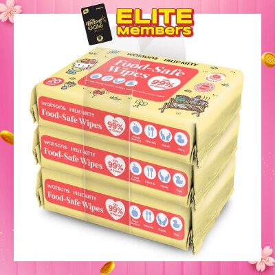WATSONS Hello Kitty Food-Safe Wipes Grapefruit Scent (Kills 99% of Germs) 20s x 3 Packs