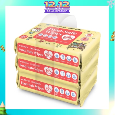 WATSONS Hello Kitty Food-Safe Wipes Grapefruit Scent (Kills 99% of Germs) 20s x 3 Packs