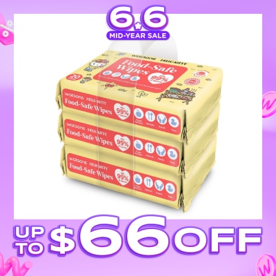 WATSONS - Hello Kitty Food-Safe Wipes Grapefruit Scent (Kills 99% of Germs) 20s x 3 Packs