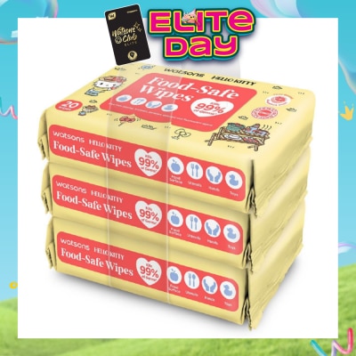 WATSONS - Hello Kitty Food-Safe Wipes Grapefruit Scent (Kills 99% of Germs) 20s x 3 Packs