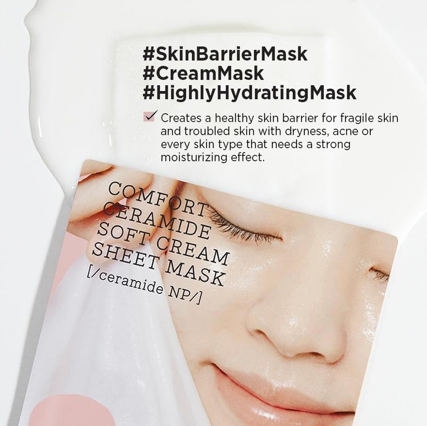 Comfort Ceramide Soft Cream Sheet Mask (For Strengthen Skin Barrier) 1s