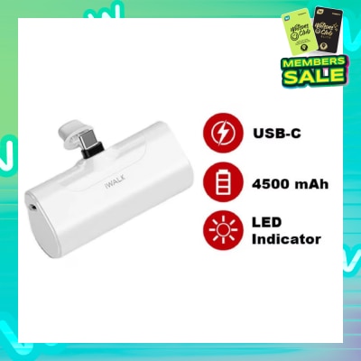iWALK Small USB C Connector Portable Charger Powerbank 4500mAh White 1s