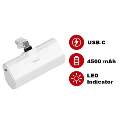 iWALK Small USB C Connector Portable Charger Powerbank 4500mAh White 1s