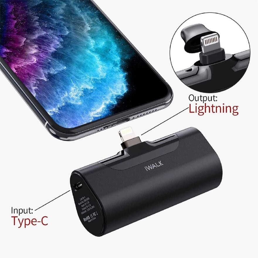 Small Lightning Connector Portable Charger Powerbank 4500mAh Black 1s