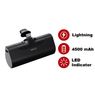 iWALK Small Lightning Connector Portable Charger Powerbank 4500mAh Black 1s