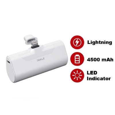 iWALK Small Lightning Connector Portable Charger Powerbank 4500mAh White 1s