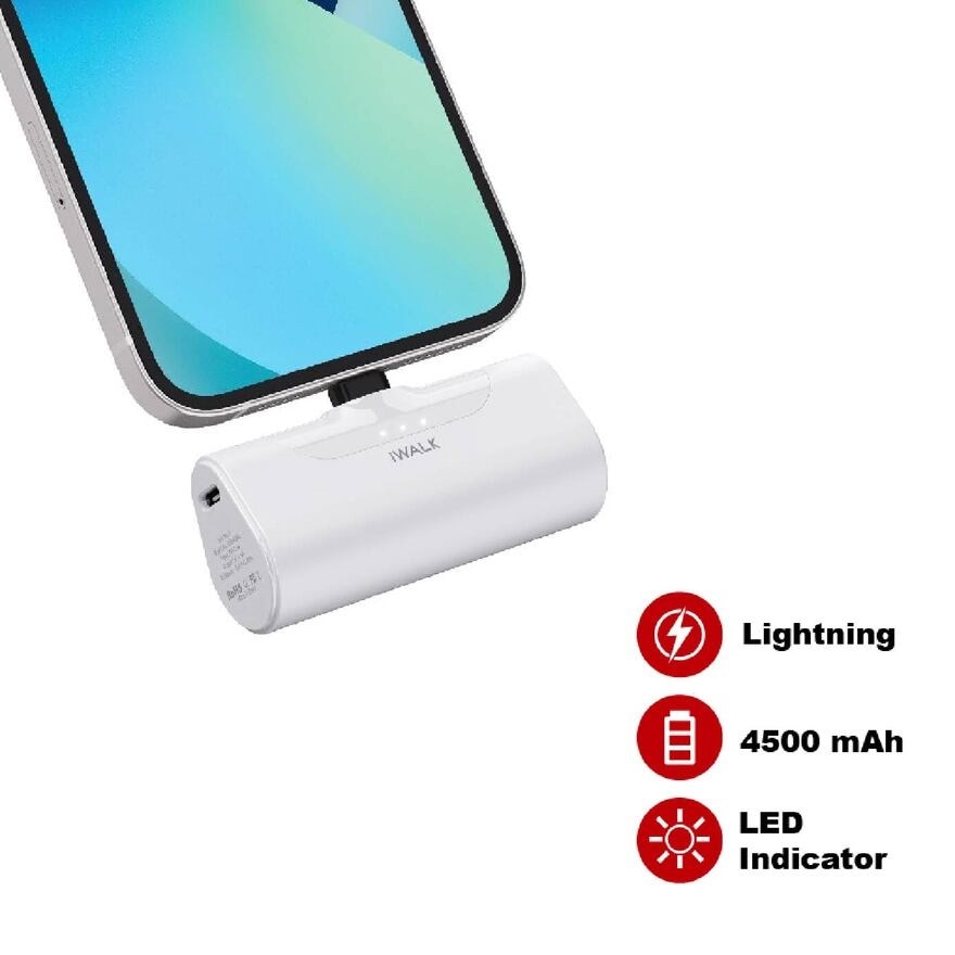 Small Lightning Connector Portable Charger Powerbank 4500mAh White 1s