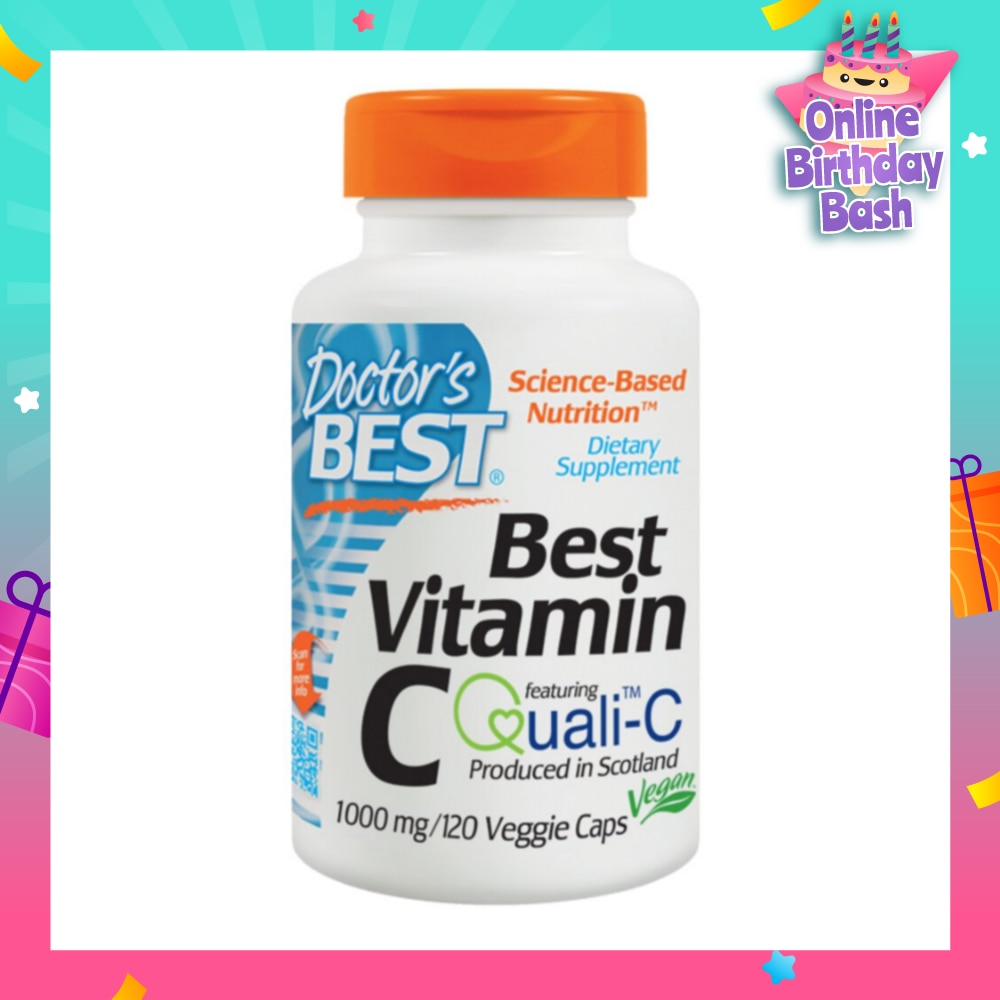 Best Vitamin C Featuring Qualic-C Veggie Capulse 1000mg (Support Brain Eyes Heart & Immune System) 120s