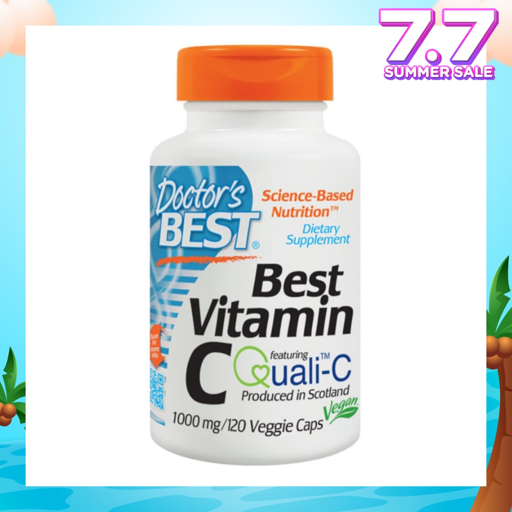 Best Vitamin C Featuring Qualic-C Veggie Capulse 1000mg (Support Brain Eyes Heart & Immune System) 120s