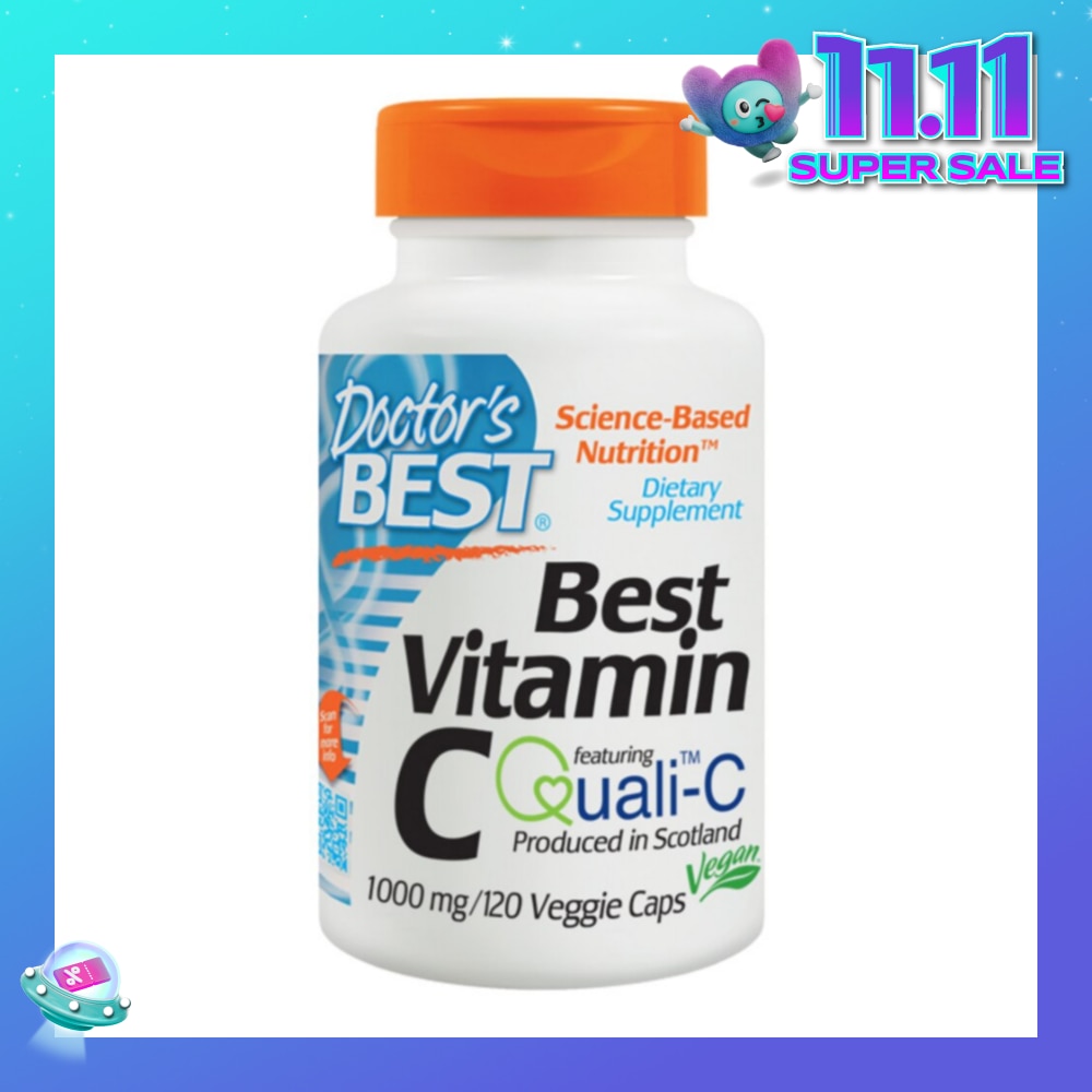 Best Vitamin C Featuring Qualic-C Veggie Capulse 1000mg (Support Brain Eyes Heart & Immune System) 120s
