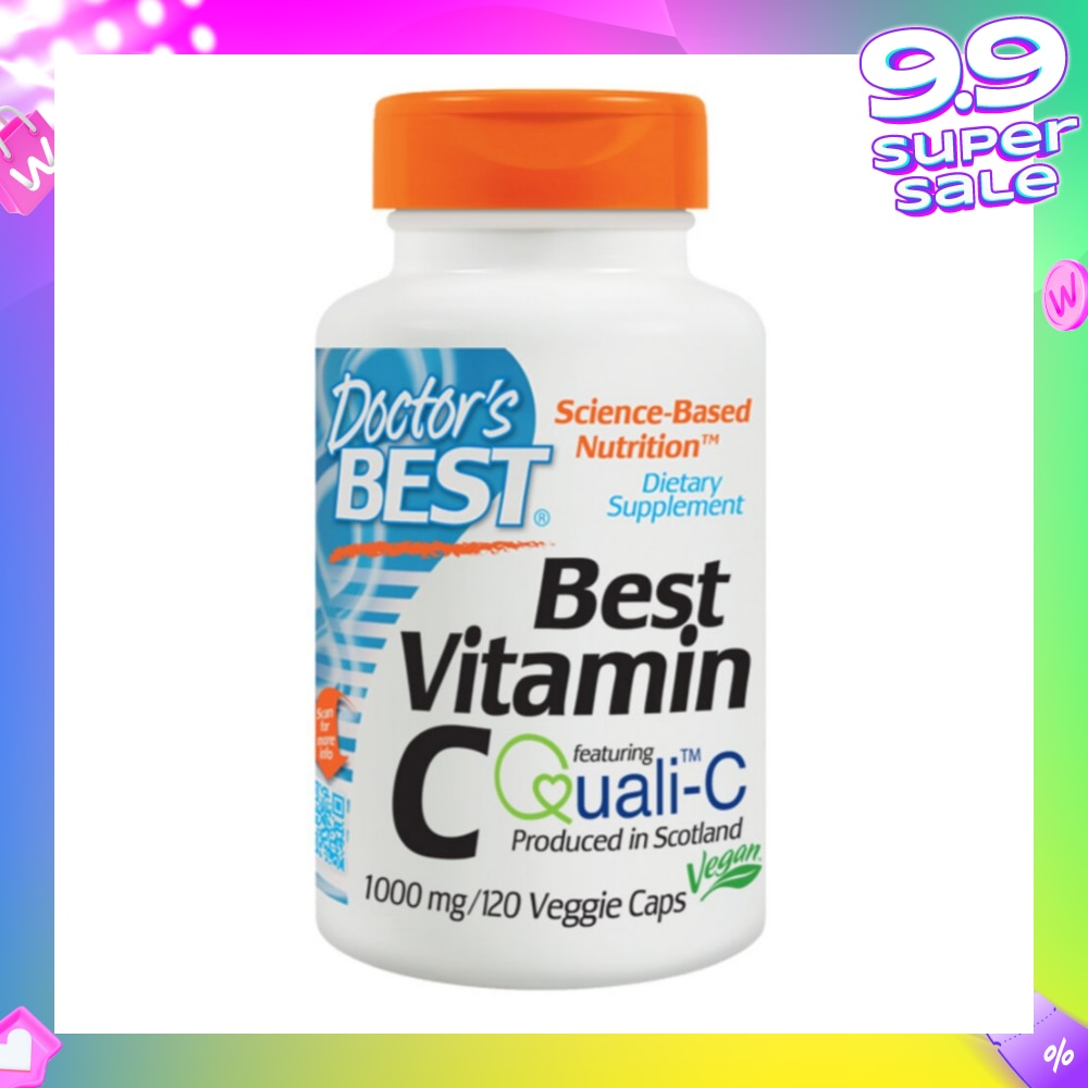 Best Vitamin C Featuring Qualic-C Veggie Capulse 1000mg (Support Brain Eyes Heart & Immune System) 120s
