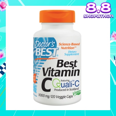 DOCTOR'S BEST Best Vitamin C Featuring Qualic-C Veggie Capulse 1000mg (Support Brain Eyes Heart & Immune System) 120s