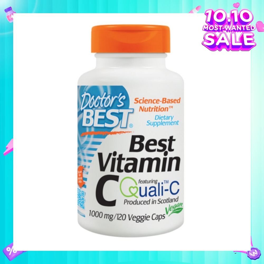 Best Vitamin C Featuring Qualic-C Veggie Capulse 1000mg (Support Brain Eyes Heart & Immune System) 120s