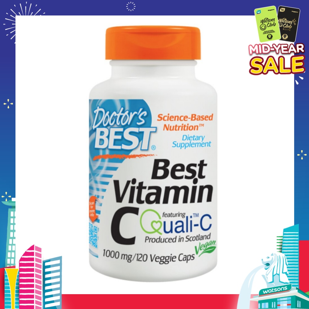 Best Vitamin C Featuring Qualic-C Veggie Capulse 1000mg (Support Brain Eyes Heart & Immune System) 120s