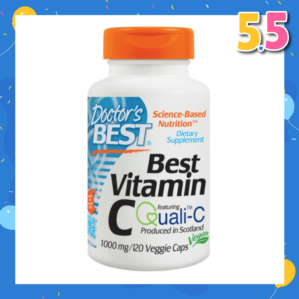 Best Vitamin C Featuring Qualic-C Veggie Capulse 1000mg (Support Brain Eyes Heart & Immune System) 120s