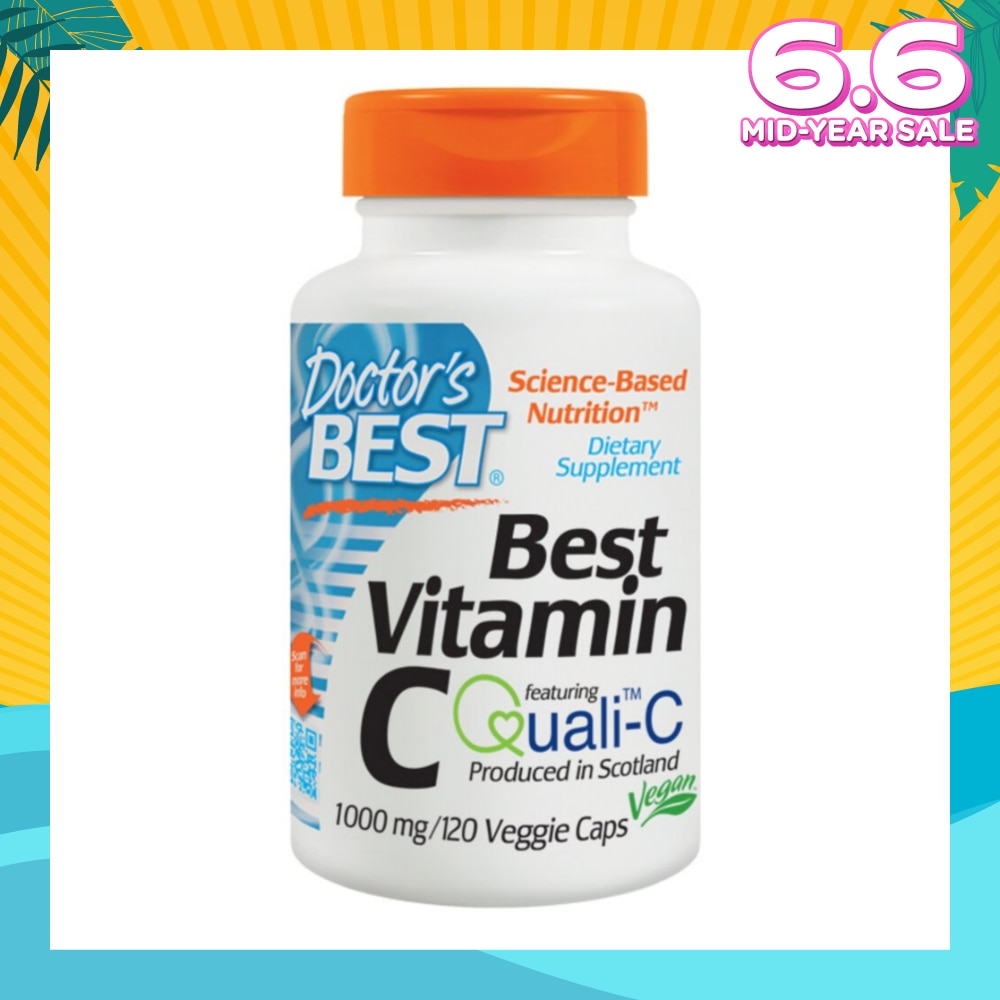Best Vitamin C Featuring Qualic-C Veggie Capulse 1000mg (Support Brain Eyes Heart & Immune System) 120s