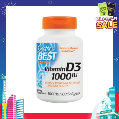 DOCTOR'S BEST Vitamin D3 1000IU Softgel 180s