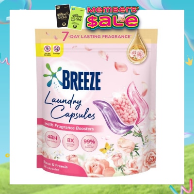 BREEZE - Laundry Capsule With Fragrance Boosters Rose & Freesia 36s