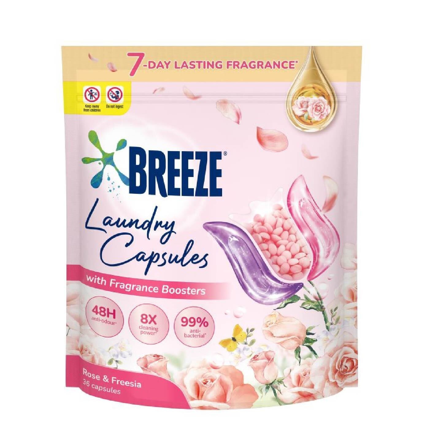 Laundry Capsule With Fragrance Boosters Rose & Freesia 36s