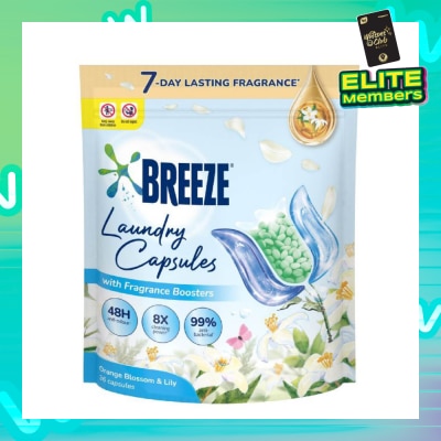 BREEZE Laundry Capsule With Fragrance Boosters Orange Blossom & Lily 36s