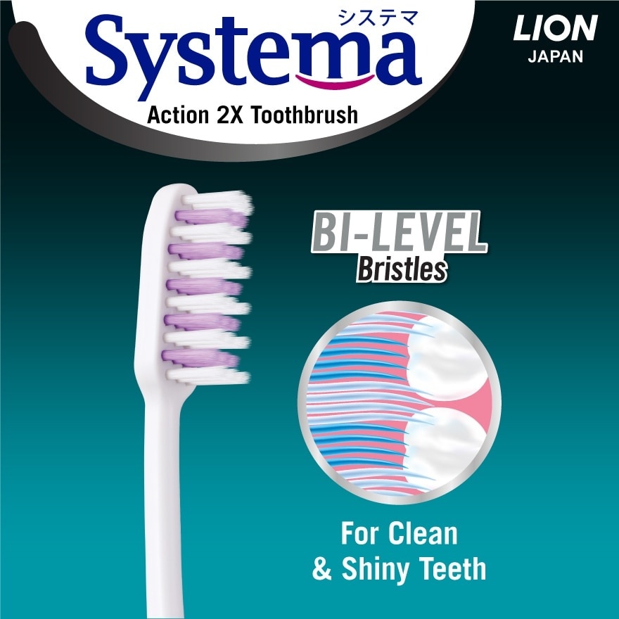 Action 2X BI-Level For Clean & Shiny Teeth Toothbrush Packset (Buy 2 Get 1 Free)