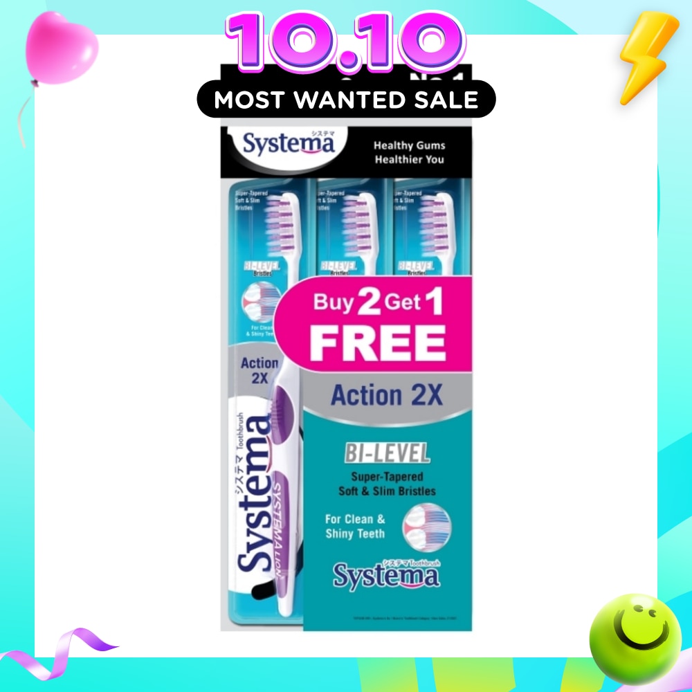 Action 2X BI Level For Clean & Shiny Teeth Toothbrush Packset (Buy 2 Get 1 Free) image