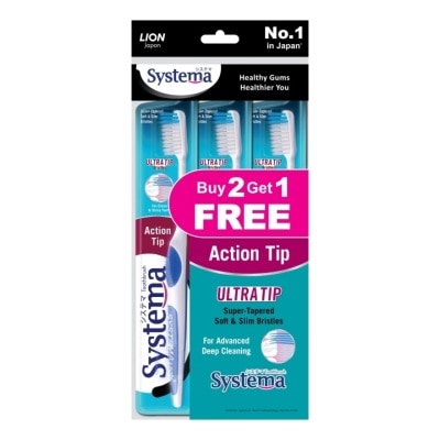 SYSTEMA Action Tip Ultra For Advanced Deep Cleaning Toothbrush Packset (Buy 2 Get 1 Free) 3s