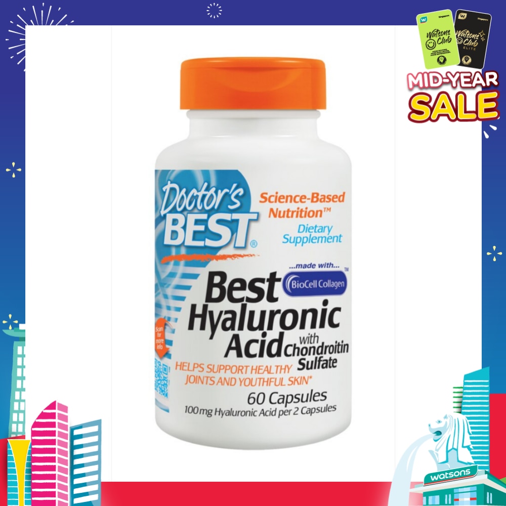 Best Hyaluronic Acid with Chondroitin Sulfate Capsules 100mg (Helps SUpport Healthy Joints and Youthful Skin) 60s