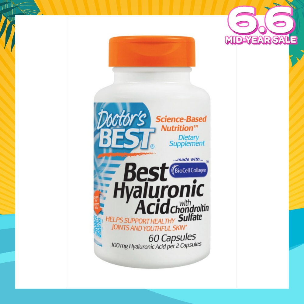 Best Hyaluronic Acid with Chondroitin Sulfate Capsules 100mg (Helps SUpport Healthy Joints and Youthful Skin) 60s