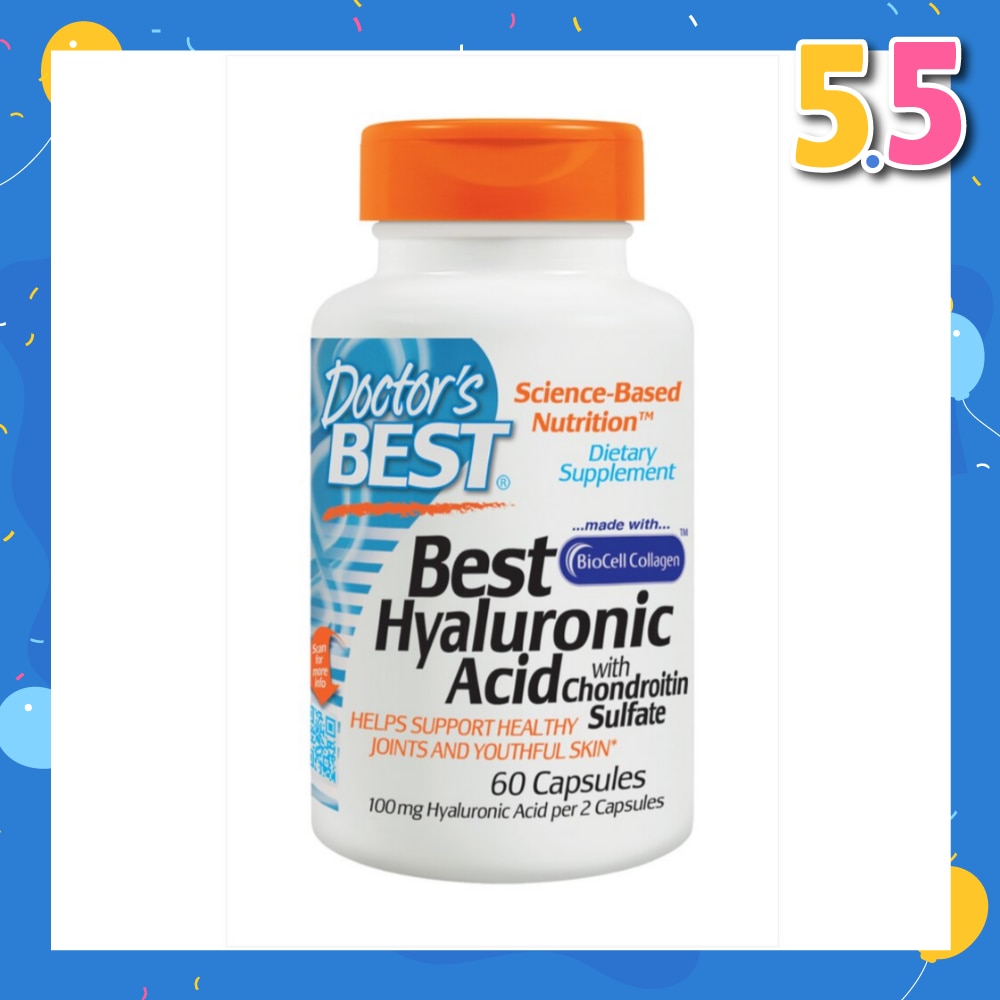 Best Hyaluronic Acid with Chondroitin Sulfate Capsules 100mg (Helps SUpport Healthy Joints and Youthful Skin) 60s