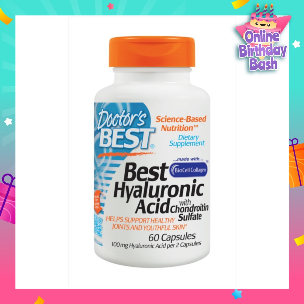 Best Hyaluronic Acid with Chondroitin Sulfate Capsules 100mg (Helps SUpport Healthy Joints and Youthful Skin) 60s