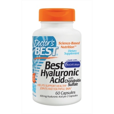 DOCTOR'S BEST Best Hyaluronic Acid with Chondroitin Sulfate Capsules 100mg (Helps SUpport Healthy Joints and Youthful Skin) 60s