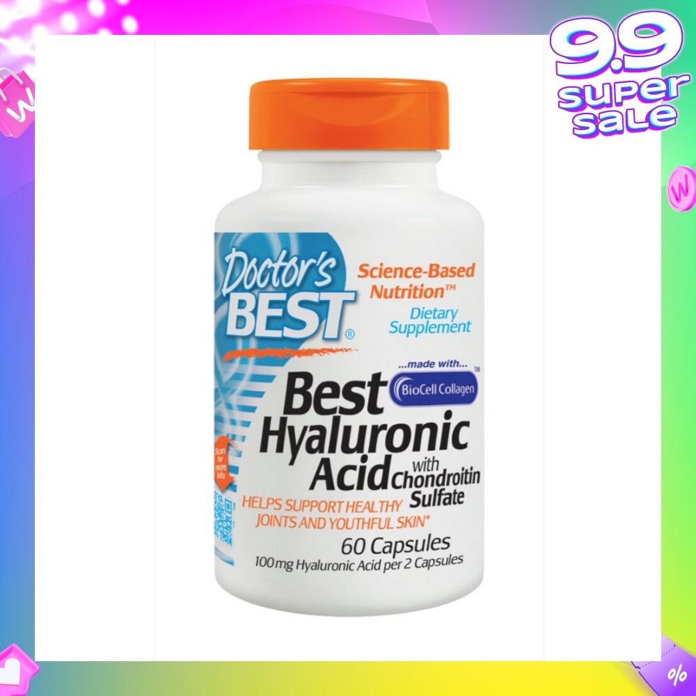 Best Hyaluronic Acid with Chondroitin Sulfate Capsules 100mg (Helps SUpport Healthy Joints and Youthful Skin) 60s