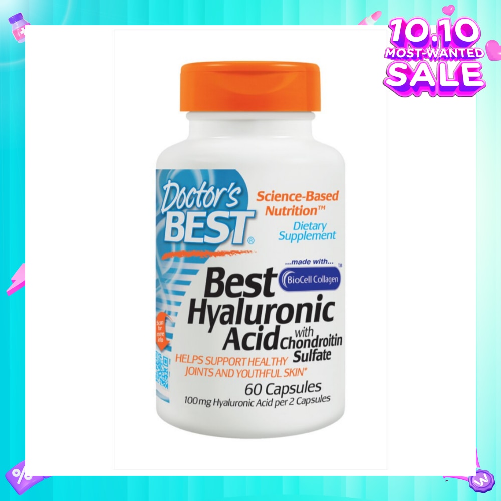 Best Hyaluronic Acid with Chondroitin Sulfate Capsules 100mg (Helps SUpport Healthy Joints and Youthful Skin) 60s