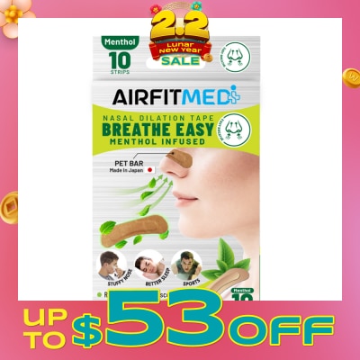AF MEDI Breathe Easy Nasal Dilation Tape Menthol Infused Strip (To Breathe Easier At Night & Improves Nasal Congestion) 10s