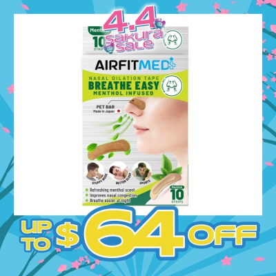 AF MEDI - Breathe Easy Nasal Dilation Tape Menthol Infused Strip (To Breathe Easier At Night & Improves Nasal Congestion) 10s
