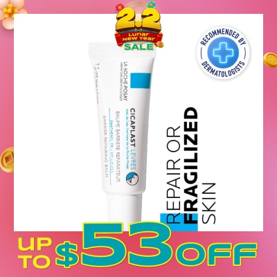 LA ROCHE-POSAY Cicaplast Lips (Repairing Lip Balm with Panthenol for Dry, Cracked or Chapped Lips) 7.5ml
