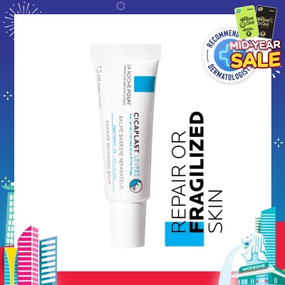 LA ROCHE-POSAY Cicaplast Lips (Repairing Lip Balm with Panthenol for Dry, Cracked or Chapped Lips) 7.5ml