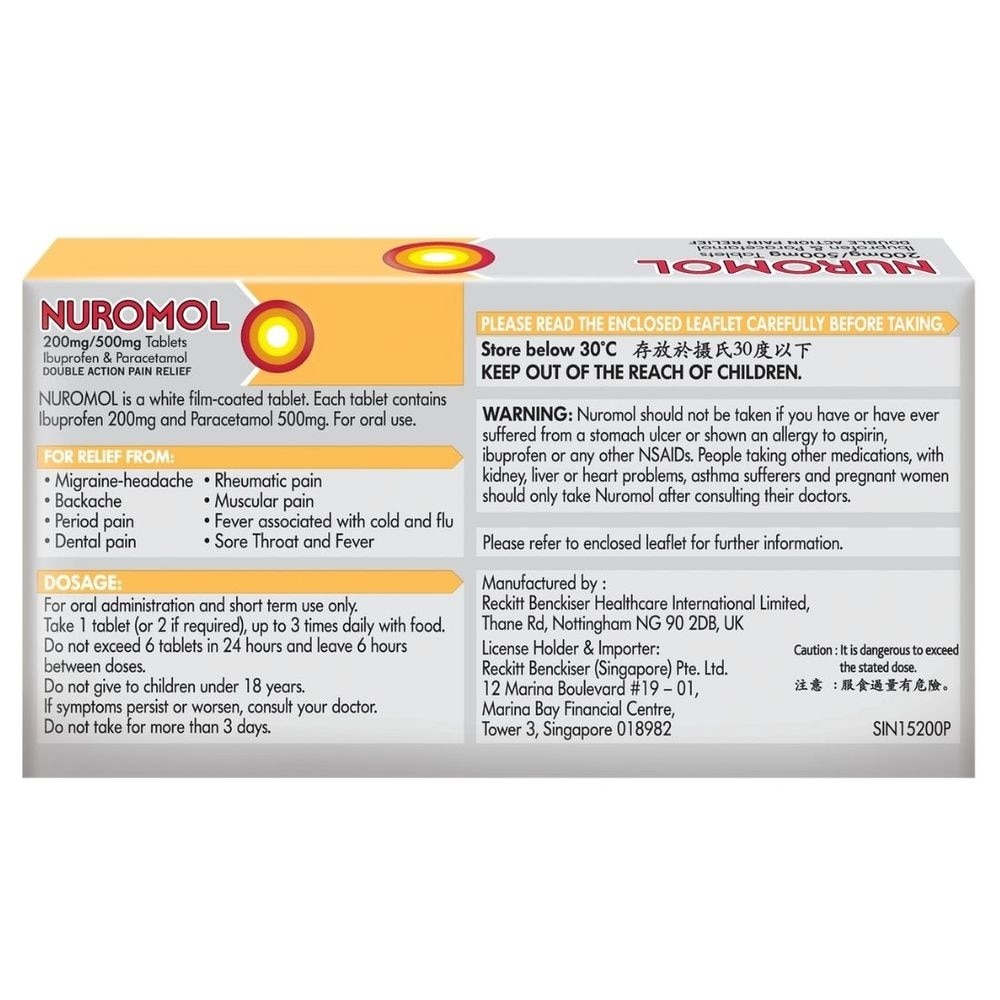 Nuromol Double Action Pain Relief Tablet 12s