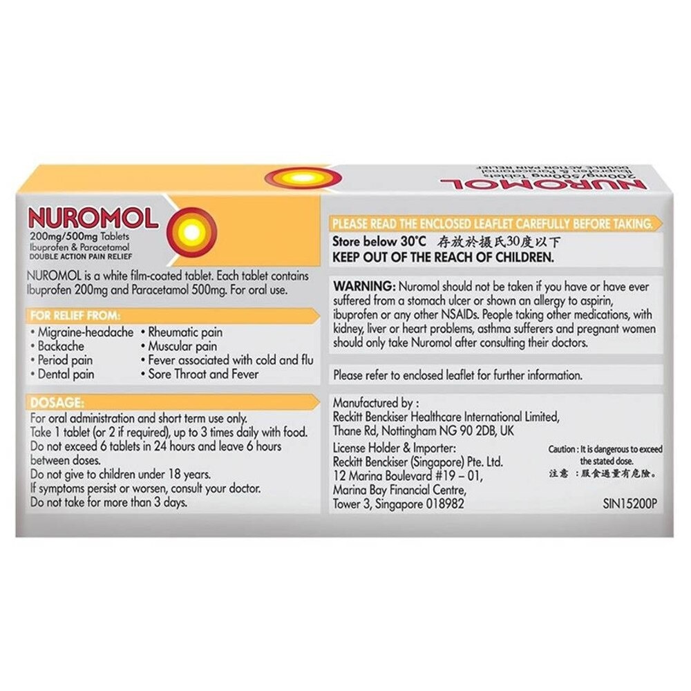 Nuromol Double Action Pain Relief Tablet 12s