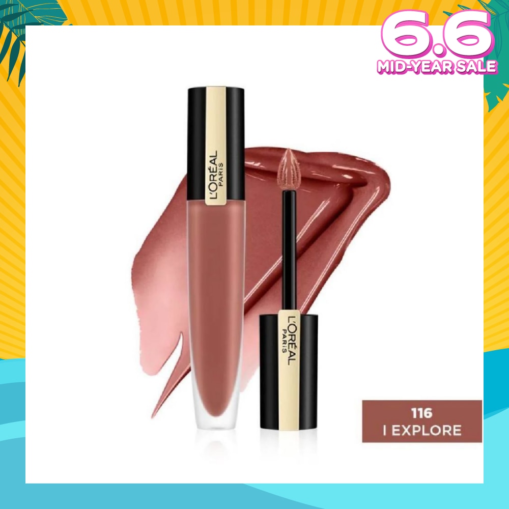 L'OREAL PARIS MAKEUP Rouge Signature Matte Lip Colour Liquid Lipstick  116 I Explore 7ml