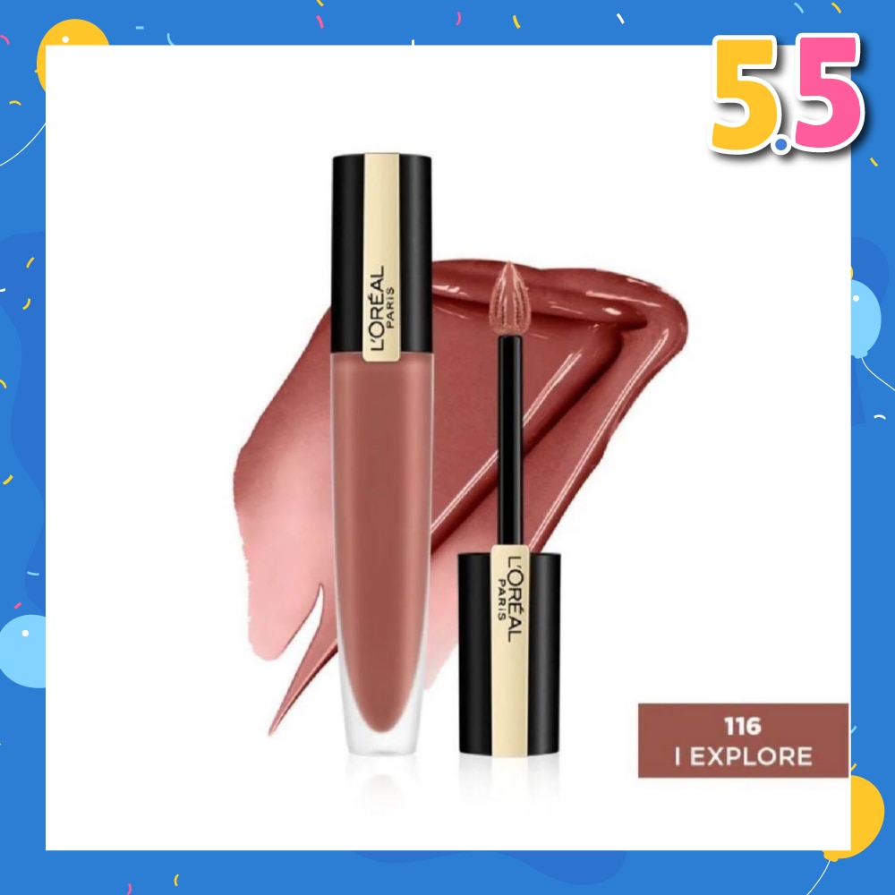 L'OREAL PARIS MAKEUP Rouge Signature Matte Lip Colour Liquid Lipstick  116 I Explore 7ml
